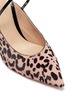 Detail View - Click To Enlarge - GIANVITO ROSSI - 'Astley' cross strap leopard print pony hair pumps
