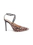 Main View - Click To Enlarge - GIANVITO ROSSI - 'Astley' cross strap leopard print pony hair pumps