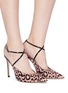 Figure View - Click To Enlarge - GIANVITO ROSSI - 'Astley' cross strap leopard print pony hair pumps