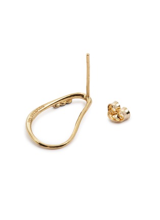 Detail View - Click To Enlarge - HYÈRES LOR - 'White Moon' diamond 14k gold wavy hoop earrings