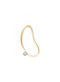 Main View - Click To Enlarge - HYÈRES LOR - 'White Moon' zirconia 14k gold wavy hoop single earring