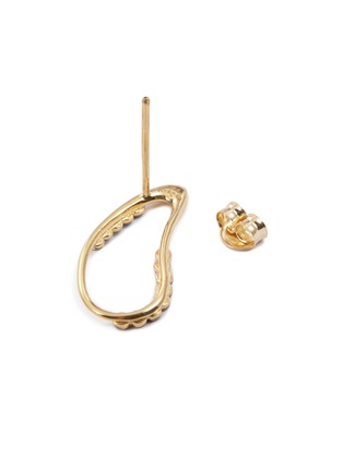 Detail View - Click To Enlarge - HYÈRES LOR - 'White Moon' diamond 14k gold wavy hoop earrings