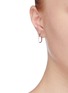 Figure View - Click To Enlarge - HYÈRES LOR - 'White Moon' diamond 14k gold wavy hoop earrings
