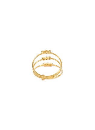Figure View - Click To Enlarge - HYÈRES LOR - 'White Moon' diamond 14k gold triple band ring