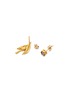 Detail View - Click To Enlarge - HYÈRES LOR - 'Colombe d'Or' diamond 14k gold mismatched earrings