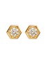 Main View - Click To Enlarge - HYÈRES LOR - 'Colombe d'Or' diamond 14k gold hexagon stud earrings