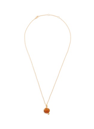 Main View - Click To Enlarge - HYÈRES LOR - 'Penny d'Or' amber 14k gold pendant necklace