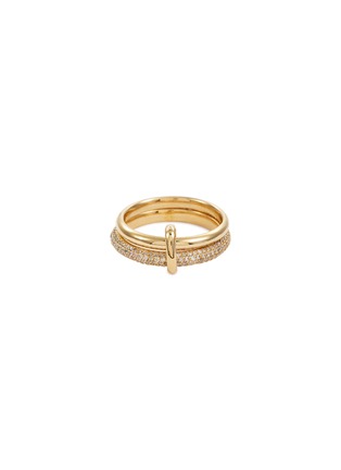 Main View - Click To Enlarge - HYÈRES LOR - 'Couple' diamond pavé 14k gold double band ring