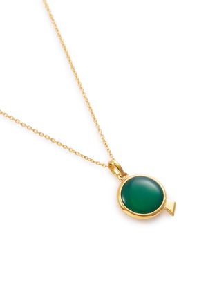 Detail View - Click To Enlarge - HYÈRES LOR - 'Penny d'Or' jade 14k gold pendant necklace