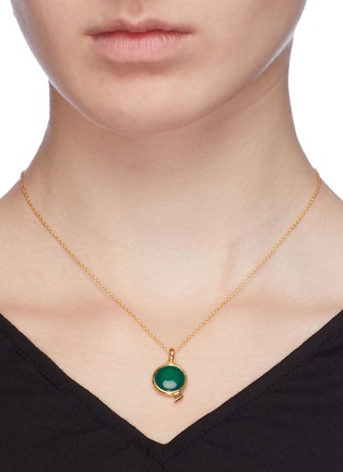 Figure View - Click To Enlarge - HYÈRES LOR - 'Penny d'Or' jade 14k gold pendant necklace