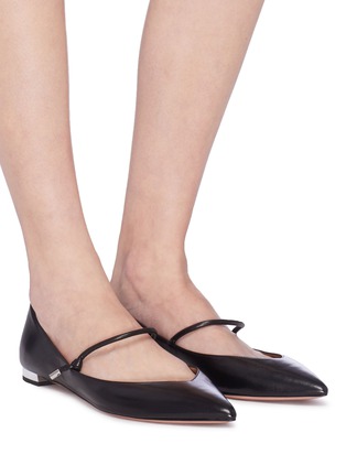 Figure View - Click To Enlarge - AQUAZZURA - 'Stylist' knot strap leather flats