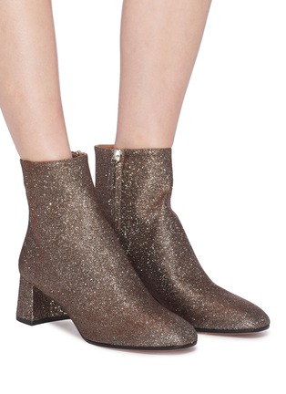 Figure View - Click To Enlarge - AQUAZZURA - 'Grenelle' glitter knit ankle boots