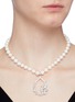 Figure View - Click To Enlarge - HEFANG - 'Castle' cubic zirconia shell pearl pendant necklace