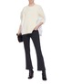Figure View - Click To Enlarge - SACAI - Poplin back wool mixed knit sweater