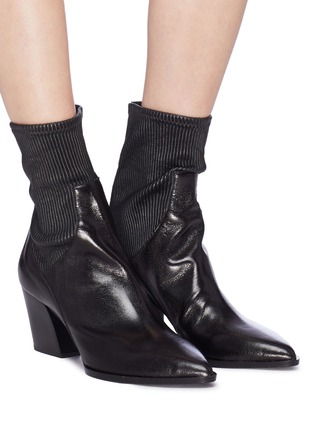 Figure View - Click To Enlarge - PIERRE HARDY - 'Rodeo' slanted heel ribbed leather ankle boots