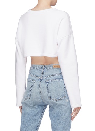 Back View - Click To Enlarge - FIORUCCI - Logo photographic print cropped sweatshirt