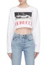 Main View - Click To Enlarge - FIORUCCI - Logo photographic print cropped sweatshirt
