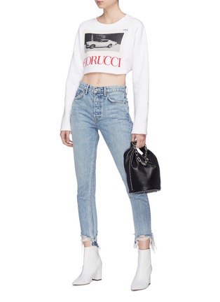 Figure View - Click To Enlarge - FIORUCCI - Logo photographic print cropped sweatshirt