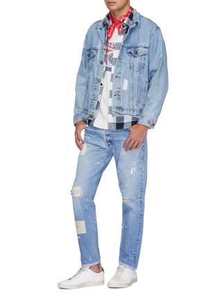 Figure View - Click To Enlarge - ATELIER & REPAIRS - Paint splatter mix patch ripped jeans