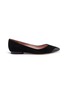 Main View - Click To Enlarge - PEDDER RED - 'Amelia' contrast toe patent leather suede skimmer flats