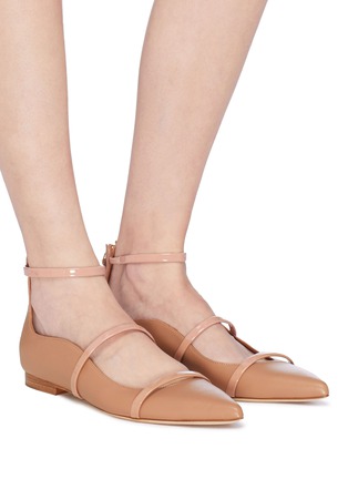 Figure View - Click To Enlarge - MALONE SOULIERS - 'Robyn' ankle strappy leather flats