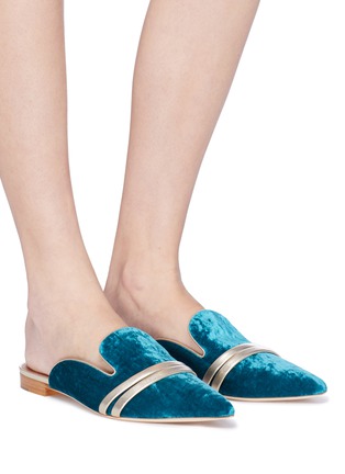 Figure View - Click To Enlarge - MALONE SOULIERS - 'Hermione' strappy velvet slides