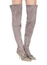 Figure View - Click To Enlarge - MALONE SOULIERS - 'Madison' strappy leather and suede thigh high boots