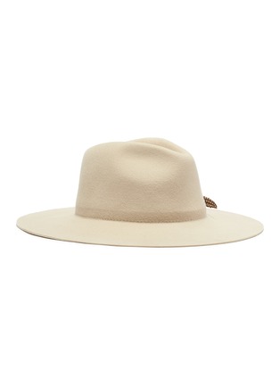 Figure View - Click To Enlarge - SENSI STUDIO - Feather embellished wool felt fedora hat