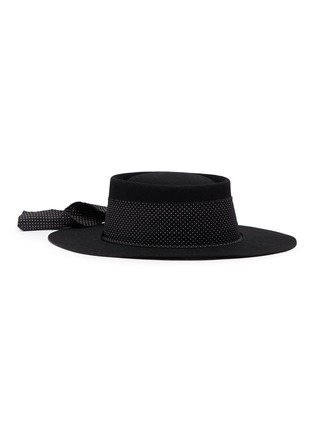 Figure View - Click To Enlarge - SENSI STUDIO - Polka dot ribbon wool felt gaucho hat