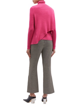 Back View - Click To Enlarge - PHVLO - Two-in-one sash drape turtleneck cardigan