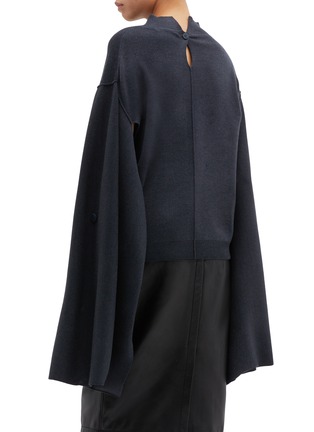 Back View - Click To Enlarge - PHVLO - Button split kimono sleeve mock neck sweater