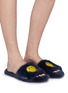 Figure View - Click To Enlarge - JOSHUA SANDERS - 'Dream Smile' appliqué faux fur slide sandals