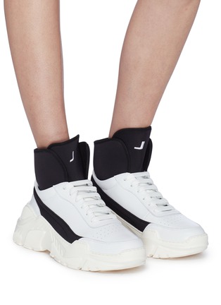 Figure View - Click To Enlarge - JOSHUA SANDERS - 'Zenith' neoprene collar chunky outsole leather sneakers