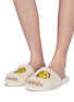 Figure View - Click To Enlarge - JOSHUA SANDERS - 'Dream Smile' appliqué faux fur slide sandals