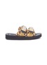Main View - Click To Enlarge - SUICOKE - 'MOTO-VHL' leopard print strappy band calf fur slide sandals