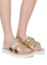Figure View - Click To Enlarge - SUICOKE - 'MOTO-VM2' strappy band suede slide sandals