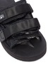 Detail View - Click To Enlarge - SUICOKE - 'MOTO-VHL' strappy band calf fur slide sandals