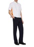 Figure View - Click To Enlarge - WALES BONNER - Contrast stripe side split short sleeve shirt