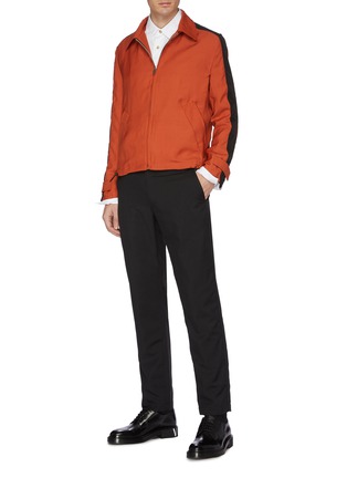 Figure View - Click To Enlarge - WALES BONNER - Stripe sleeve shirt jacket