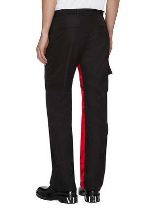 Back View - Click To Enlarge - WALES BONNER - Contrast stripe inseam nylon cargo pants