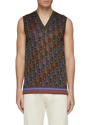 Main View - Click To Enlarge - WALES BONNER - Abstract graphic jacquard knit vest