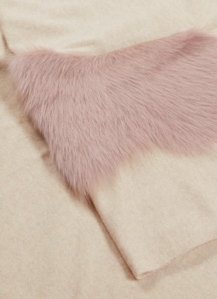 Detail View - Click To Enlarge - KARL DONOGHUE - Lambskin shearling trim cashmere scarf