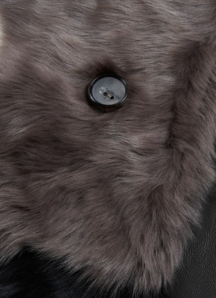 Detail View - Click To Enlarge - KARL DONOGHUE - 'Flash' colourblock lambskin shearling scarf