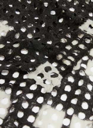Detail View - Click To Enlarge - FALIERO SARTI - 'Silla' cutout circle check virgin wool blend scarf