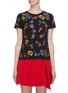 Main View - Click To Enlarge - ALICE & OLIVIA - 'Rylyn' floral Stace Face embroidered T-shirt