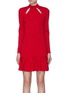 Main View - Click To Enlarge - ALICE & OLIVIA - 'Marisela' cutout mock neck peplum dress