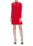 Figure View - Click To Enlarge - ALICE & OLIVIA - 'Marisela' cutout mock neck peplum dress
