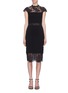 Main View - Click To Enlarge - ALICE & OLIVIA - 'Kim' Chantilly lace panel dress