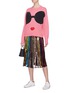Figure View - Click To Enlarge - ALICE & OLIVIA - 'Tianna' sequinned stripe Chantilly lace midi skirt