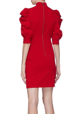 Back View - Click To Enlarge - ALICE & OLIVIA - 'Brenna' ruched puffed sleeve dress